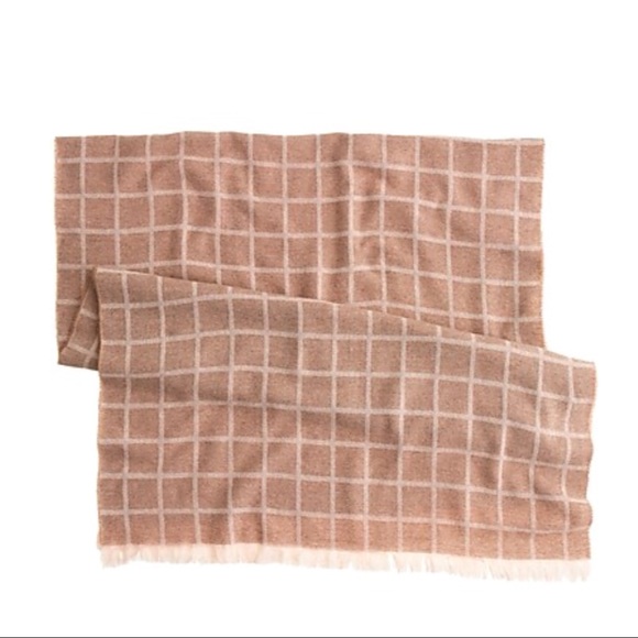 J Crew Windowpane Wool Scarf